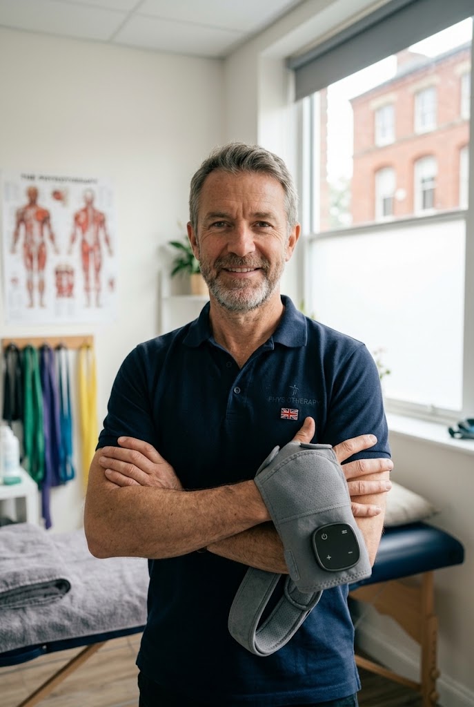 Daniel Harding, Chartered Physiotherapist, in his Manchester clinic