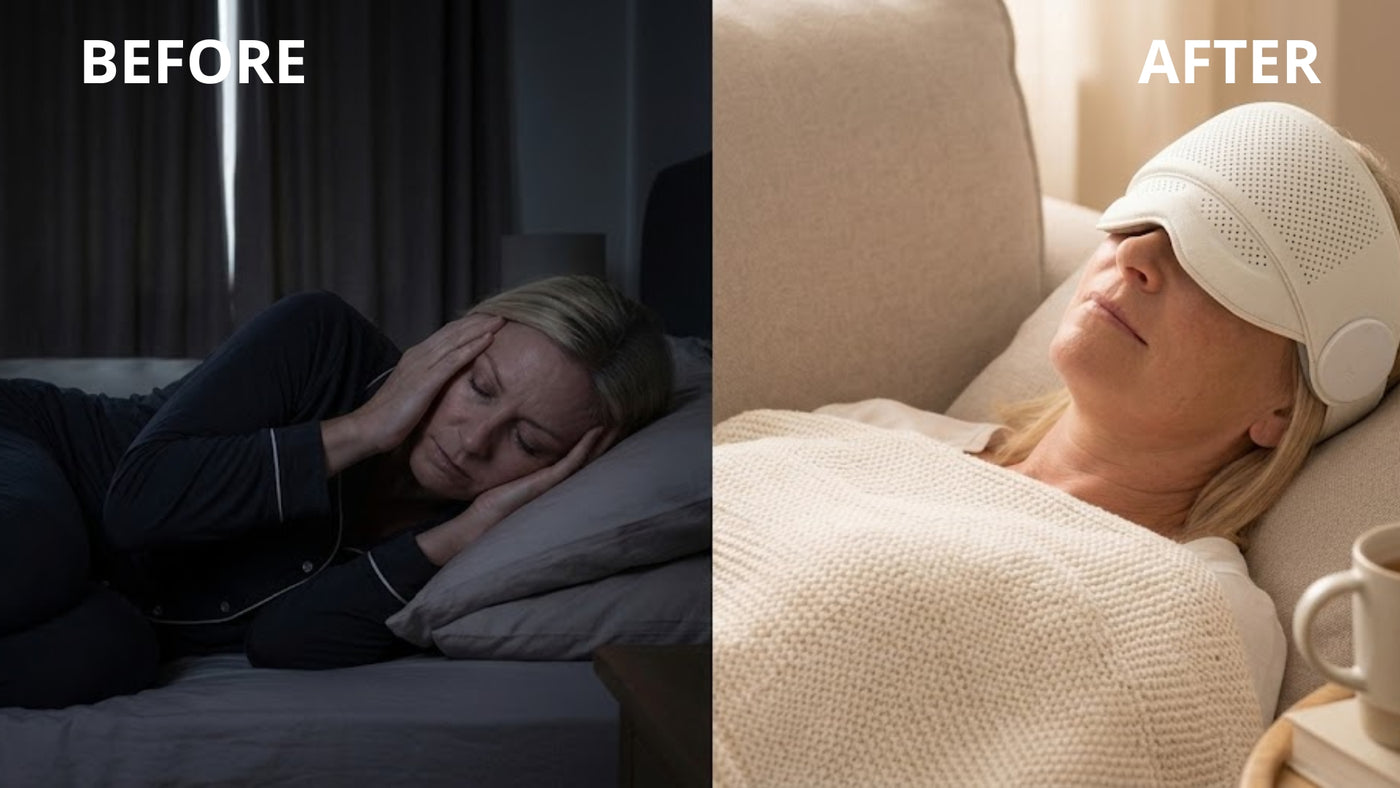 The first 15 minutes. Lying down, eyes closed, device on.