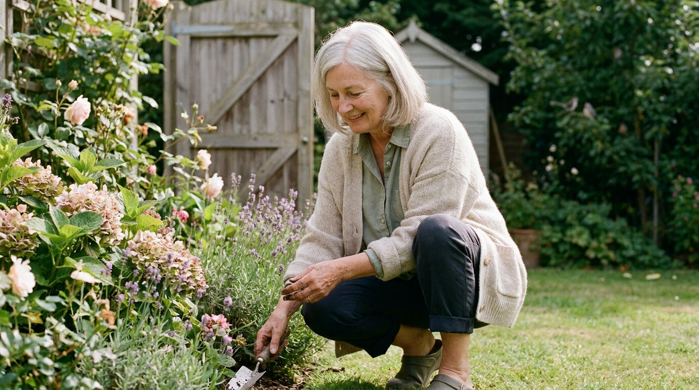 Older person in the garden