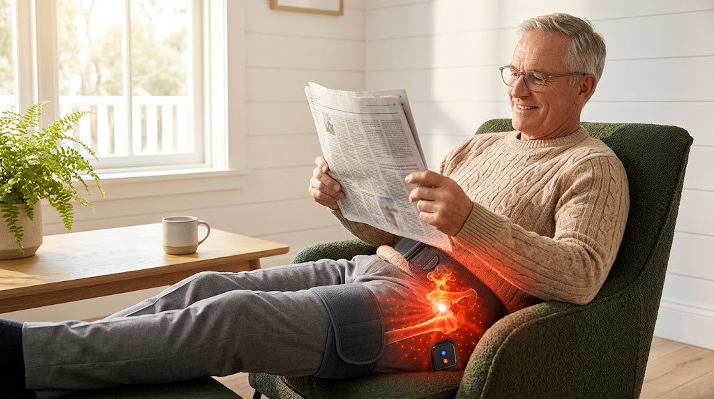 Man using the Solva Hip Restore in his chair